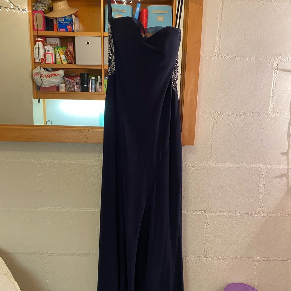 blue navy prom dress